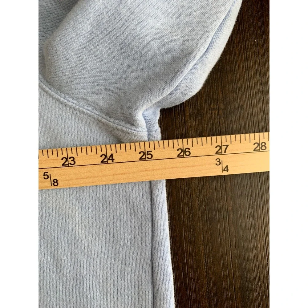 The North Face Mens XL Light Blue Circular Design Graphic Logo Hoodie Sweatshirt